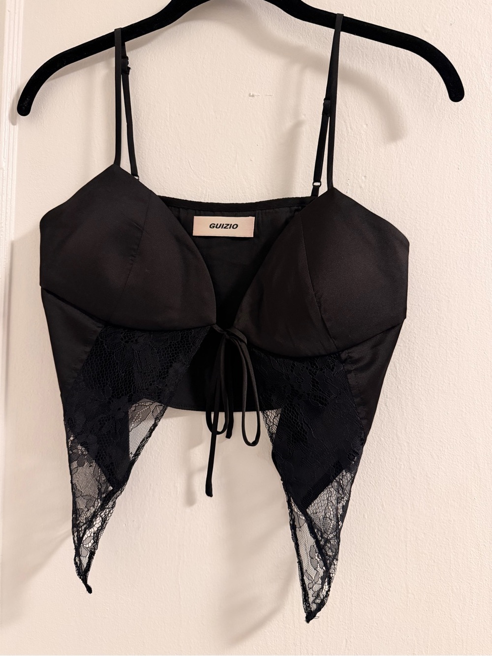 Black Lace-Trim Cami Top